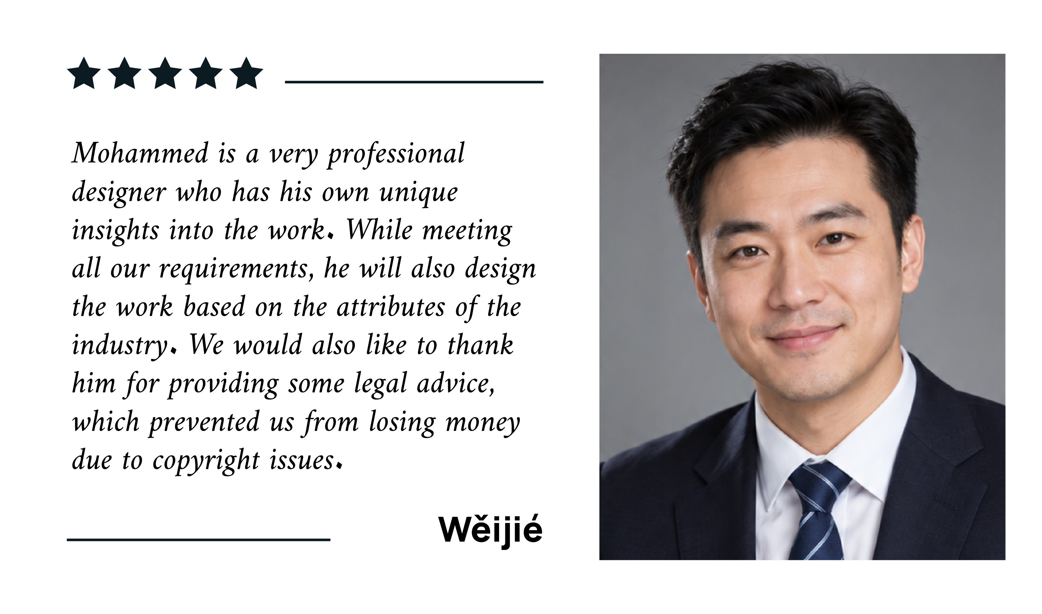 Client feedback from Weijie